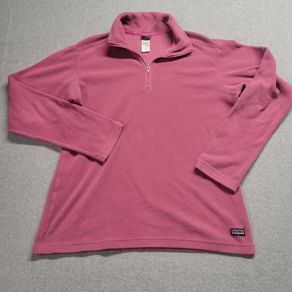 Patagonia Womens Medium Fleece Pullover Quarter Zip Lightweight‎ Sweatshirt Pink